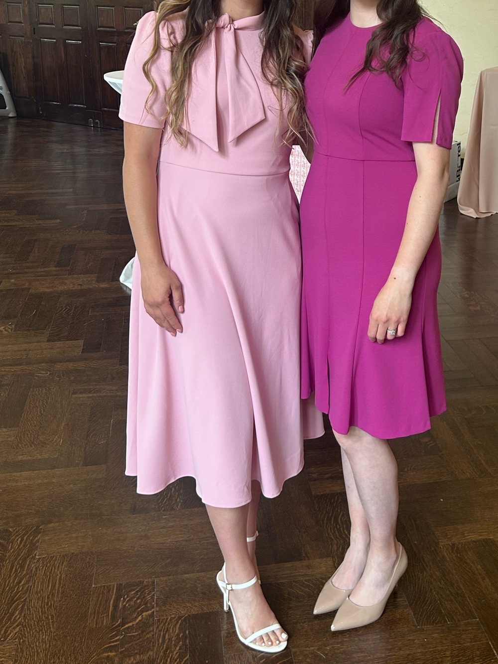 Maggy London Dusty Rose Tie-Neck Midi Dress - Picture 7 of 7